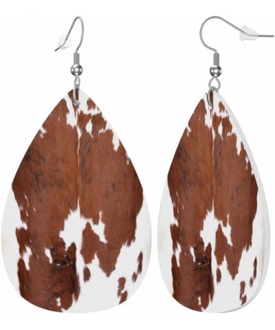 Leather Earrings for Women Teardrop Double-Sided Dangle Lightweight Girls Leaf Earrings Military Camouflage 1 $7.19 Earrings