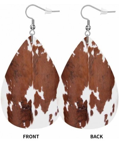 Leather Earrings for Women Teardrop Double-Sided Dangle Lightweight Girls Leaf Earrings Military Camouflage 1 $7.19 Earrings