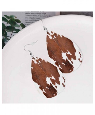 Leather Earrings for Women Teardrop Double-Sided Dangle Lightweight Girls Leaf Earrings Military Camouflage 1 $7.19 Earrings