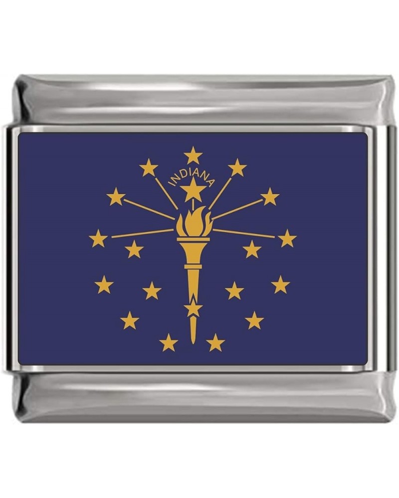 New Charms State Flag Photo Italian Charm Charm - US States Indiana $7.77 Bracelets