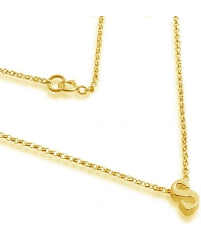 Initial Letter S Personalized Serif Font Small Pendant Necklace Thin 1mm Chain gold-plated-silver 12.0 Inches $34.65 Necklaces