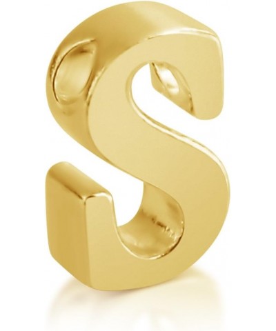 Initial Letter S Personalized Serif Font Small Pendant Necklace Thin 1mm Chain gold-plated-silver 12.0 Inches $34.65 Necklaces