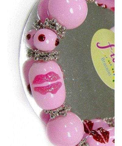 womens Beaded Bracelet, Pink, 7 5 inch US $7.19 Bracelets