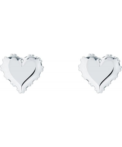 Sersy Sparkle Heart Stud Earrings For Women Silver Tone/Crystal $24.00 Earrings