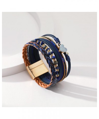 Leather Wrap Bracelets for Woman Boho multi-layer vintage leather bracelet wrist hand-woven magnetic buckle bracelet Jewelry ...