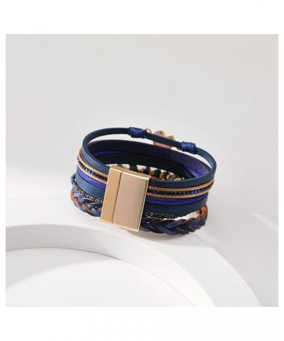 Leather Wrap Bracelets for Woman Boho multi-layer vintage leather bracelet wrist hand-woven magnetic buckle bracelet Jewelry ...