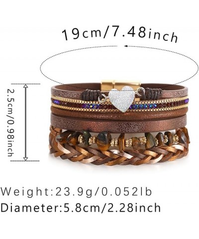 Leather Wrap Bracelets for Woman Boho multi-layer vintage leather bracelet wrist hand-woven magnetic buckle bracelet Jewelry ...