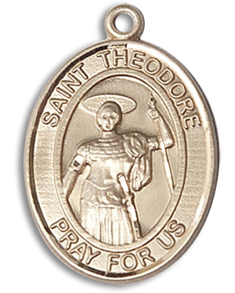 14 Karat Gold Catholic Patron Saint Medal Pendant, 1 Inch Saint Theodore Stratelates $568.63 Necklaces