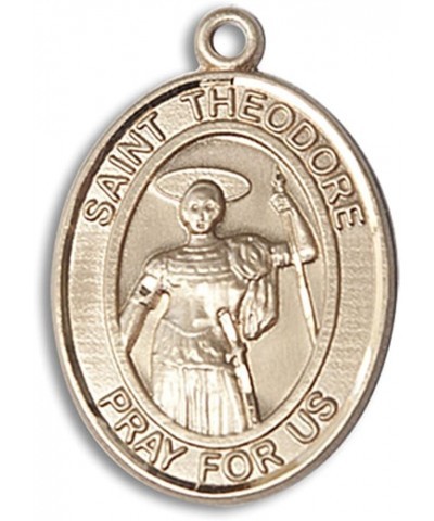 14 Karat Gold Catholic Patron Saint Medal Pendant, 1 Inch Saint Theodore Stratelates $568.63 Necklaces