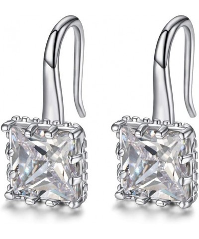 Dangle Pierced Earrings with Cut CZ in 18K White Gold Plated,for Birthday Valentine Anniversary 4 $4.15 Earrings