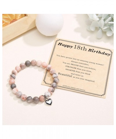 Jewelry&Card Birthday Gifts for Women Girls Natural Stone Bracelet 13 14 15 16 17 18 19 20 21 30 40 50 60 70 80 Year old Gift...