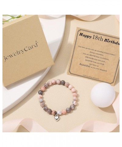 Jewelry&Card Birthday Gifts for Women Girls Natural Stone Bracelet 13 14 15 16 17 18 19 20 21 30 40 50 60 70 80 Year old Gift...