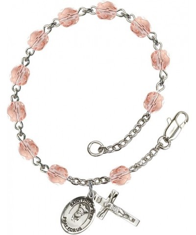 October Birth Month Bead Rosary Bracelet with Patron Saint Petite Charm, 7 1/2 Inch Saint Philip Neri $38.81 Bracelets