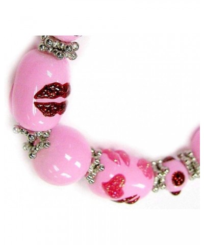 womens Beaded Bracelet, Pink, 7 5 inch US $7.19 Bracelets