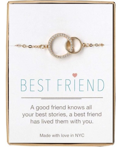 Best Friend Gift, Friendship Necklace - Interlocking Circles Pendant Necklace in Silver, Rose Gold, Gold BRACELET - GOLD $13....