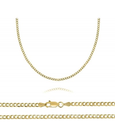 2MM 18K Gold Chain for Men & Women with Strong Curb Link | Fine Curb Chain Necklace from Size 16-30 inches 18 Inches 2MM $115...