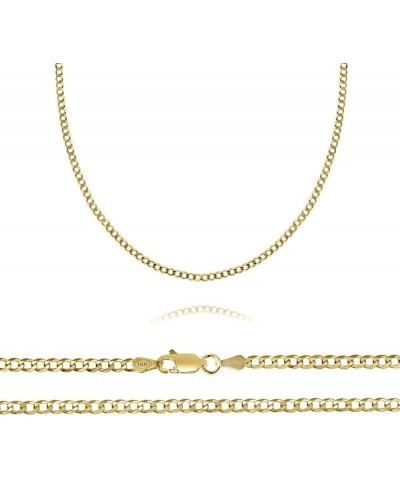 2MM 18K Gold Chain for Men & Women with Strong Curb Link | Fine Curb Chain Necklace from Size 16-30 inches 18 Inches 2MM $115...