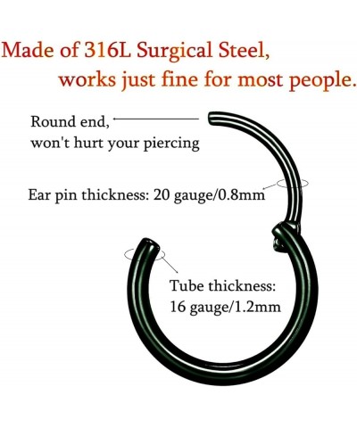 316L Surgical Steel Endless Hoop Earrings Nose Rings Hinged Segment Rings Cartilage Earrings Hoop Septum Rings Daith Helix Ro...