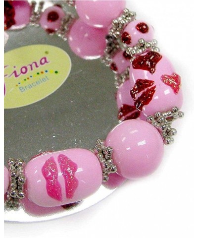 womens Beaded Bracelet, Pink, 7 5 inch US $7.19 Bracelets