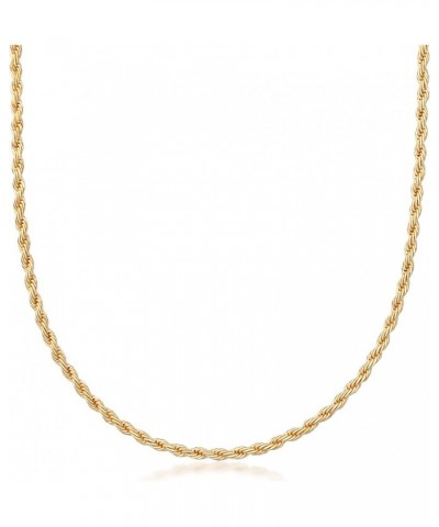 18K Gold Plated Rope Chain Necklace - Made In Brazil 3 Milimeter 24 Inches $12.90 Necklaces