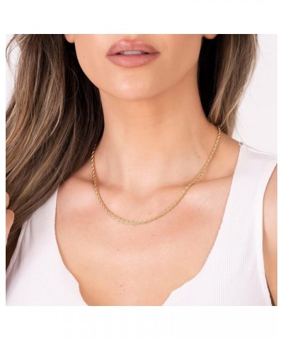 18K Gold Plated Rope Chain Necklace - Made In Brazil 3 Milimeter 24 Inches $12.90 Necklaces