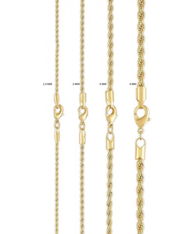 18K Gold Plated Rope Chain Necklace - Made In Brazil 3 Milimeter 24 Inches $12.90 Necklaces