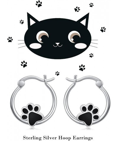 925 Sterling Silver Small Hoop Earrings for Sensitive Ears Cute Animal Jewelry Gifts for Women Daughter Pet Paw $17.81 Earrings