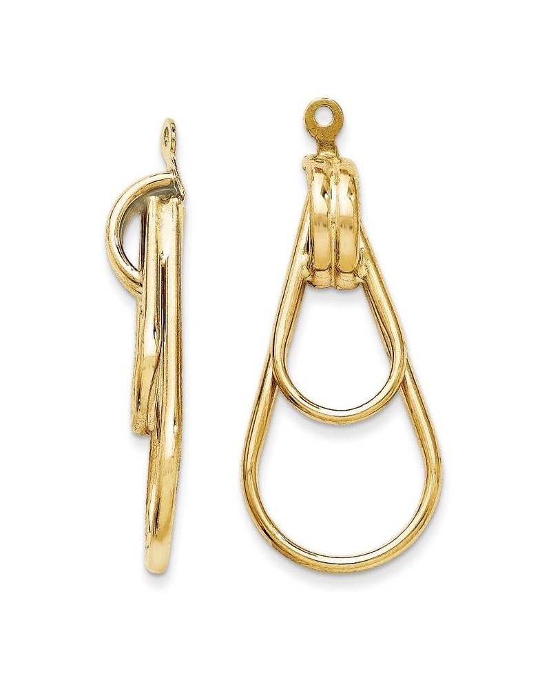 14k Yellow Gold Polished Double Teardrop Earring Jackets $66.50 Earrings