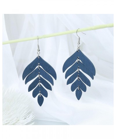 Leaf Earrings for Women Handmade Lightweight Wooden Leaf Earring Leaf Drop Dangle Earrings Bohemian Nature Leaf Dangle Earrin...