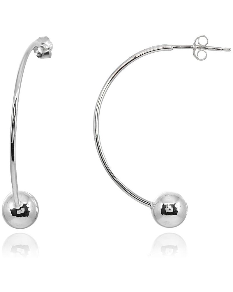 Sterling Silver Polished Curved Bead Dainty Fashion Earrings, 6mm, 8mm or 10mm 6mm - Sterling Silver $9.00 Earrings