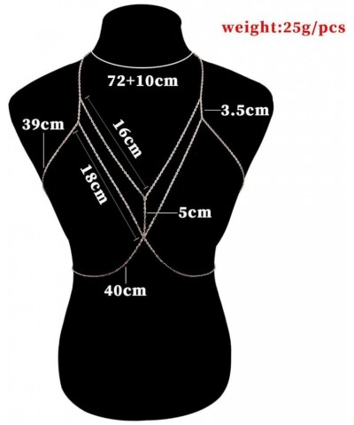 Bikini Bra Body Chain Sexy Cross Breast Chain Lingerie Necklace Accessories Nightclub Jewelry Adjustable for Women Girls Gold...