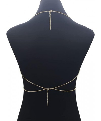 Bikini Bra Body Chain Sexy Cross Breast Chain Lingerie Necklace Accessories Nightclub Jewelry Adjustable for Women Girls Gold...