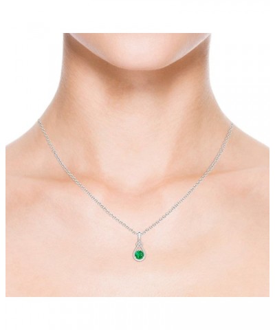 Natural Emerald Solitaire Heart Pendant Necklace for Women, Girls in 14K Solid Gold/Platinum/Sterling Silver | May Birthstone...