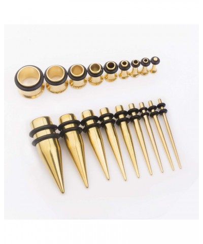 14G-00G 36pcs Ear Gauges Stretching Kit Surgical Steel Tapers Tunnels Plugs Piercing Set Body Jewelry Gold Tone $12.59 Body J...