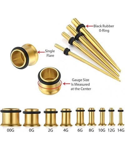 14G-00G 36pcs Ear Gauges Stretching Kit Surgical Steel Tapers Tunnels Plugs Piercing Set Body Jewelry Gold Tone $12.59 Body J...