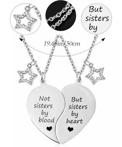 BFF Necklace for 2-Split Heart Necklace Not Sisters by Blood Pendant Best Friend Friendship Necklace Set of 2 Valentines Day ...