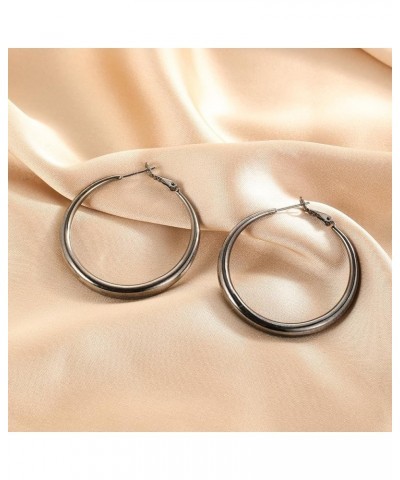 Sterling Silver Hoop Earrings for Women S925 Silver Hoop Earrings Large Thick Silver Hoop Earrings Hypoallergenic Big Silver ...