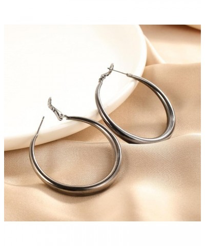 Sterling Silver Hoop Earrings for Women S925 Silver Hoop Earrings Large Thick Silver Hoop Earrings Hypoallergenic Big Silver ...