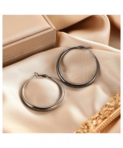 Sterling Silver Hoop Earrings for Women S925 Silver Hoop Earrings Large Thick Silver Hoop Earrings Hypoallergenic Big Silver ...