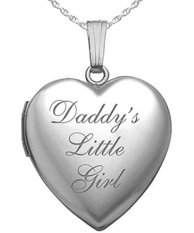 Sterling Silver 'Daddy's Little Girl' Heart Locket Pendant Necklace - 3/4 Inch X 3/4 Inch Locket + Photo $34.42 Necklaces