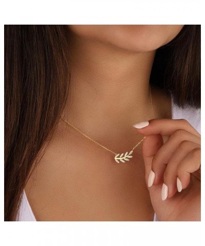 Dainty Gold Pendant Necklace 14k Gold Plated Delicate Tiny Love Heart Star CZ Leaf Pendant Necklace Simple Necklaces Everyday...