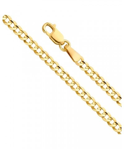 14k REAL Yellow Gold Solid 3mm Cuban Concave Curb Chain Necklace with Lobster Claw Clasp 16 Inches $70.98 Bracelets