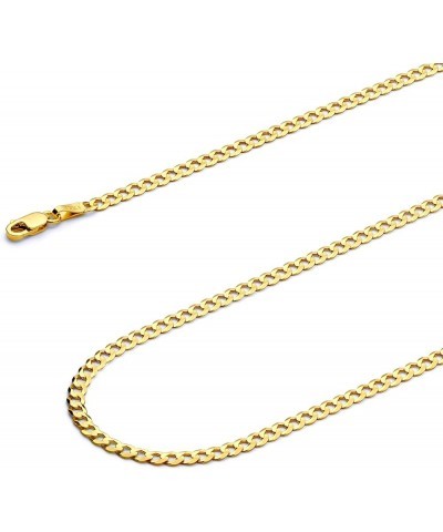 14k REAL Yellow Gold Solid 3mm Cuban Concave Curb Chain Necklace with Lobster Claw Clasp 16 Inches $70.98 Bracelets