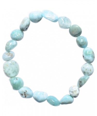 Charged Natural Gemstone Crystal Nugget Bead Bracelet + Selenite Charging Heart [Included] Larimar (Brazil - Small Nugget) $1...