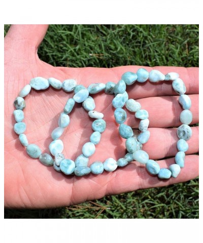 Charged Natural Gemstone Crystal Nugget Bead Bracelet + Selenite Charging Heart [Included] Larimar (Brazil - Small Nugget) $1...