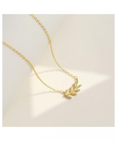 Dainty Gold Pendant Necklace 14k Gold Plated Delicate Tiny Love Heart Star CZ Leaf Pendant Necklace Simple Necklaces Everyday...