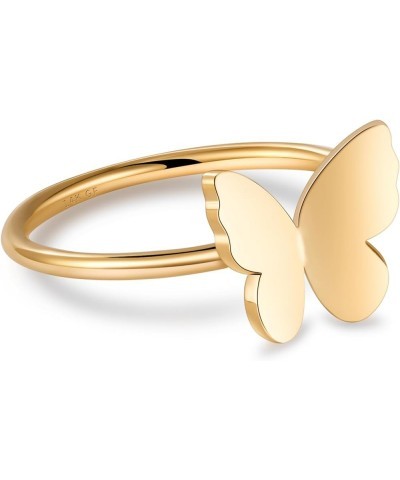 1mm Butterfly Bow Thin Stacking Rings for Women and Girl 14K Gold Filled Slim Statement Band Ring Non Tarnish Cute Pinky Ring...