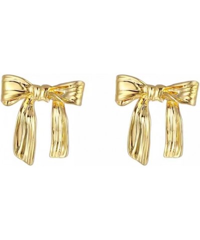 Gold Silvery Bow Earrings for Women Classic Ribbon Bow Stud Earrings Long Tassel Chain Bow Trend Earrings Gift Valentines Day...