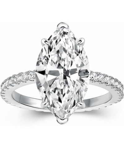 3.5CT Marquise Cut Engagement Ring,Simulated Diamond Ring,925 Sterling Silver 18K Yellow/White Gold Plated Promise Ring 4 (St...