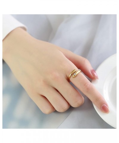 Fashion 18K Gold Plated Stainless Steel Double Chevron Ring for Women, Gold Plated- Open Twist $9.71 Rings